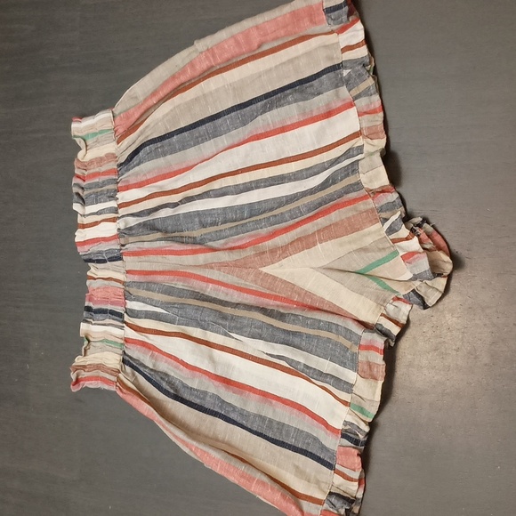 Angie 100% Cotton High Waist Striped Shorts - Picture 2 of 4